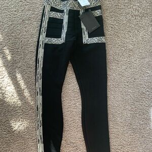 HERVE LEGER - Black and White Skinny Pants